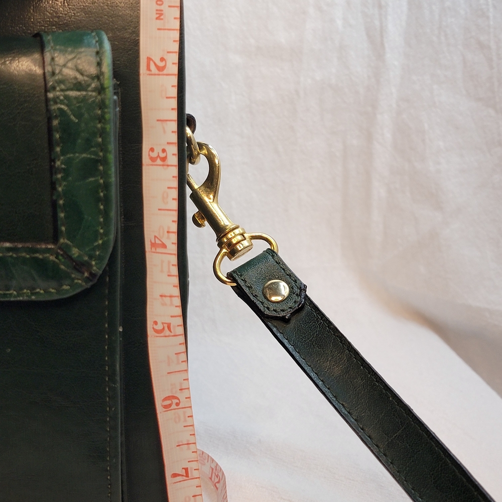 Vintage Belle Rose Elegant Green Leather Women's Bag - Picture 8 of 13